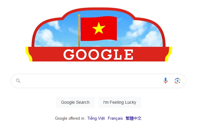 Google thay giao diện chào mừng Quốc khánh Việt Nam